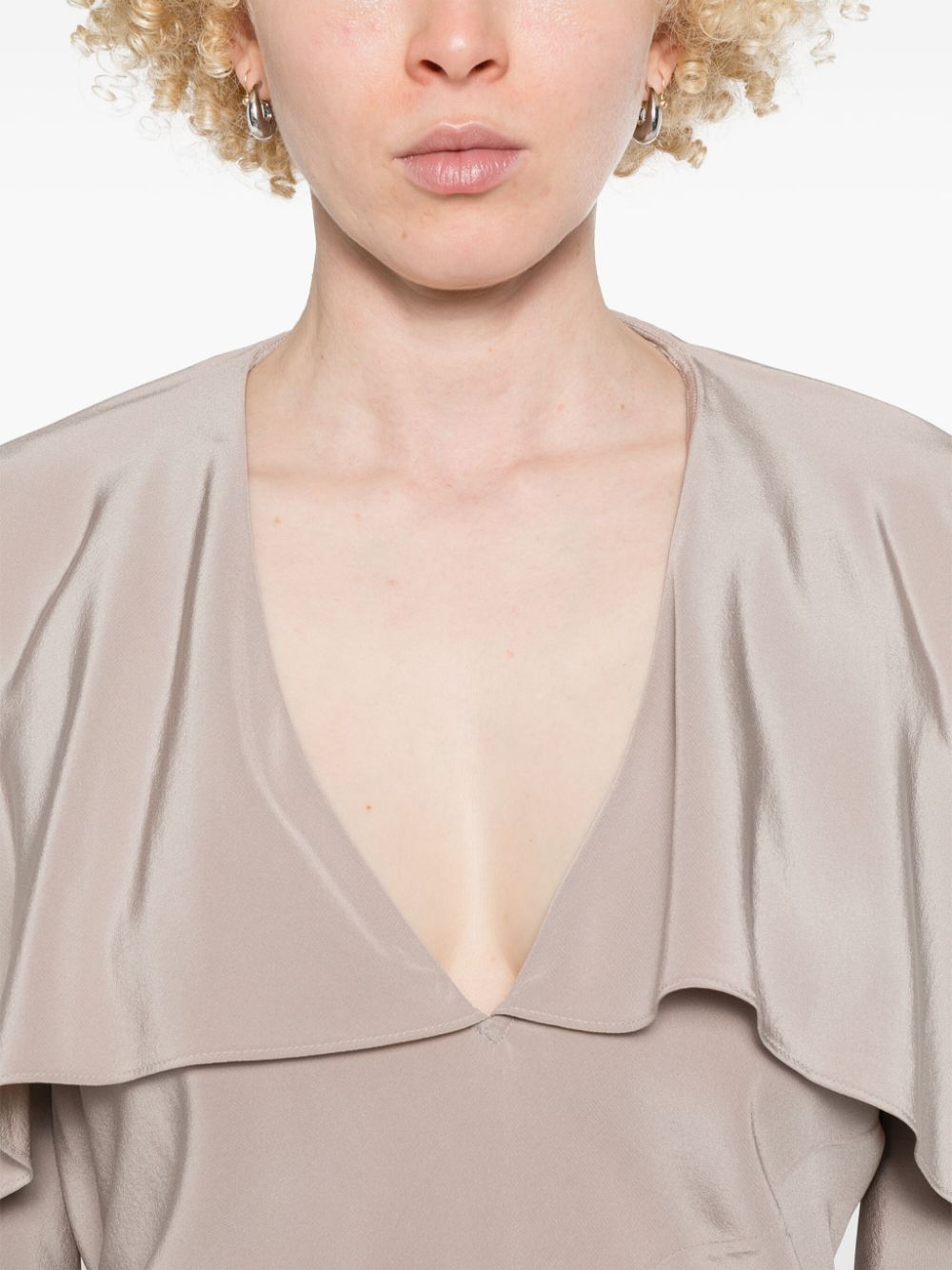Blusa con ruches in grigio Helmut lang - donna 