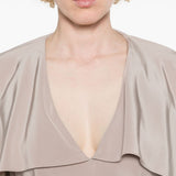 Blusa con ruches in grigio Helmut lang - donna 