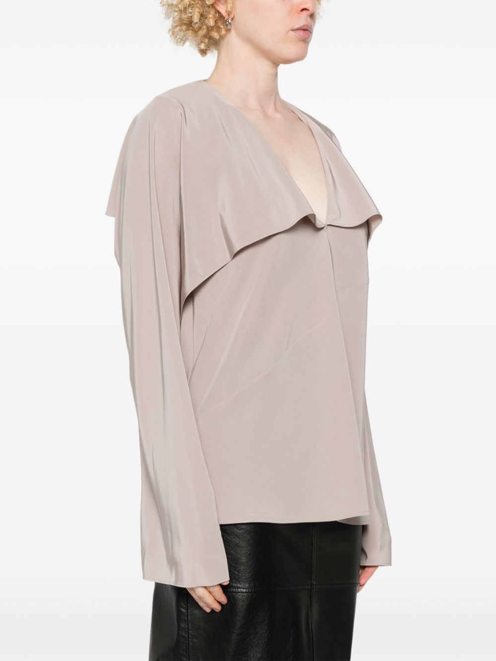 Blusa con ruches in grigio Helmut lang - donna 