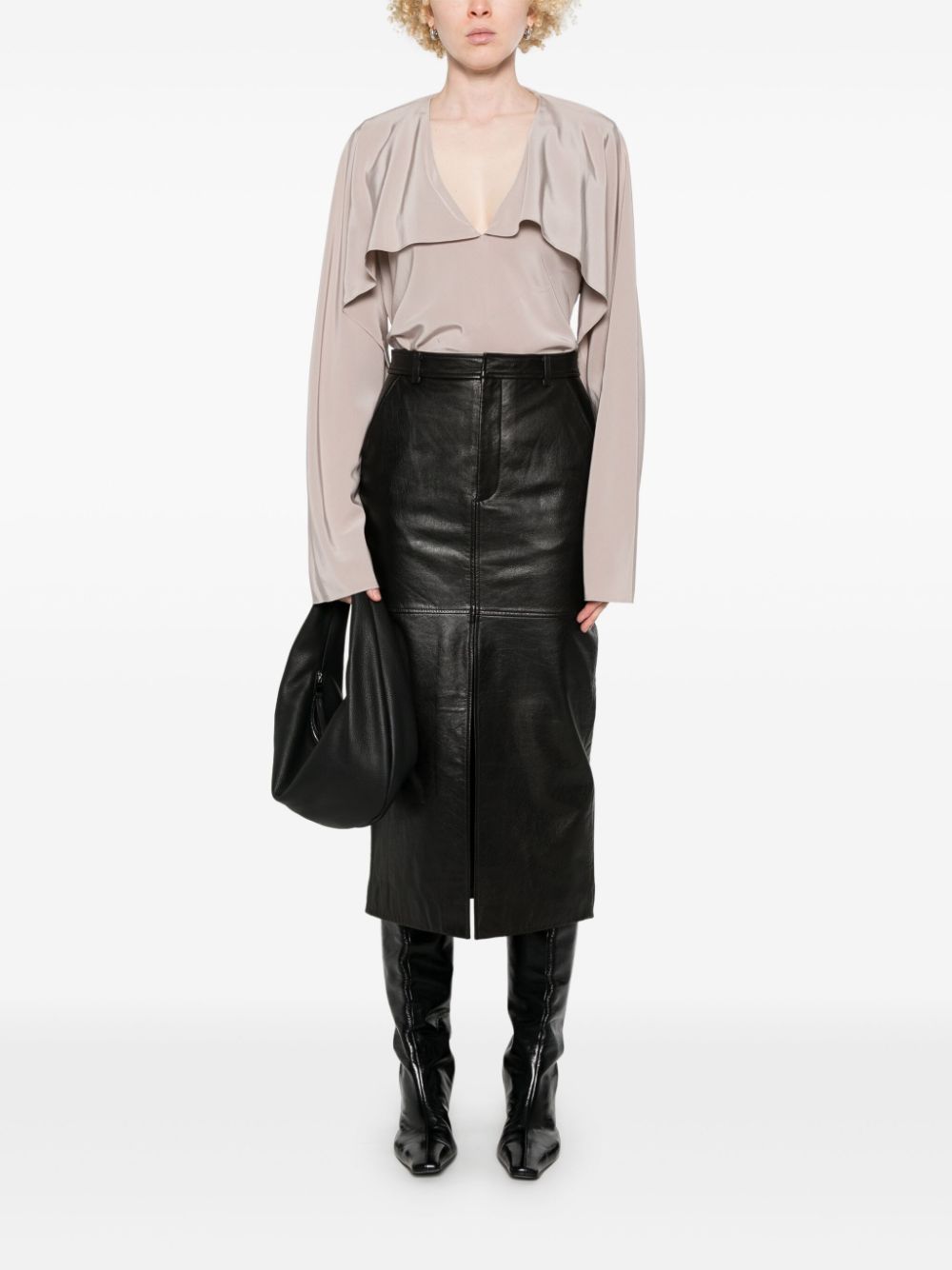 Blusa con ruches in grigio Helmut lang - donna 