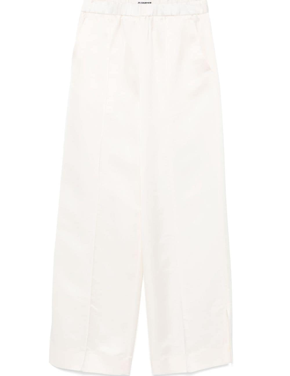 Pantaloni in raso in bianco Jil sander - donna 