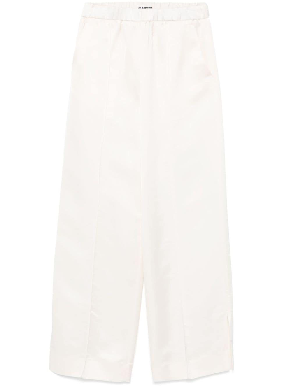 Pantaloni in raso in bianco Jil sander - donna 