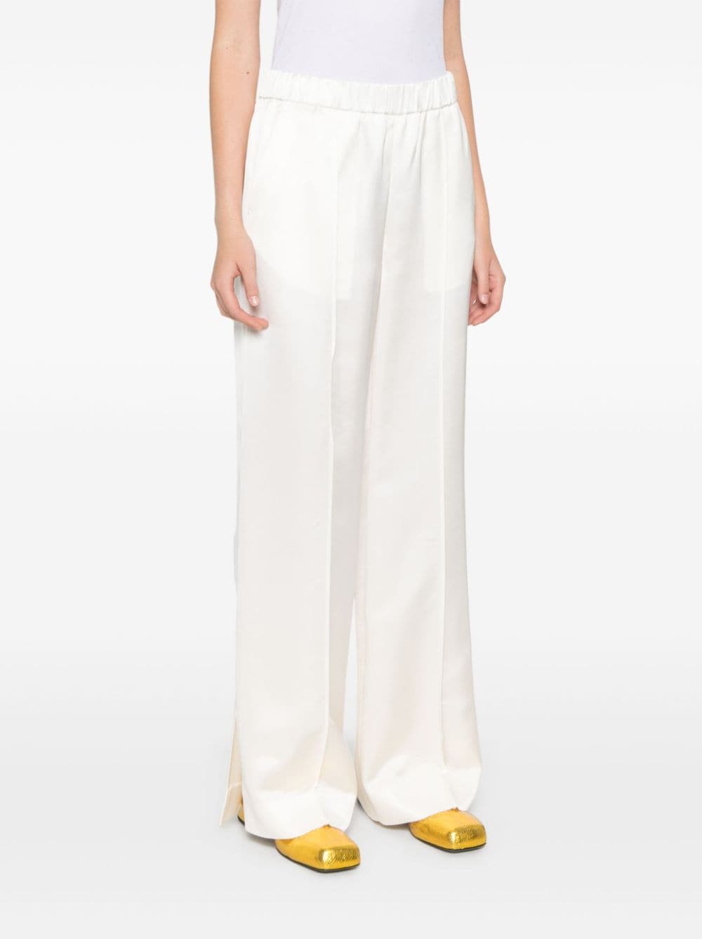Pantaloni in raso in bianco Jil sander - donna 