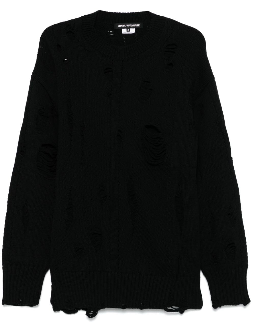 Maglione con effetto vissuto in nero Junya watanabe - donna 
