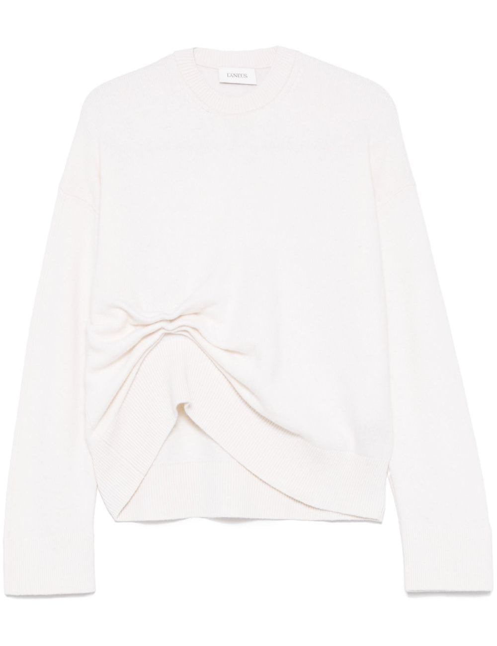 Maglione girocollo asimmetrico in bianco Laneus - donna 