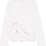 Maglione girocollo asimmetrico in bianco Laneus - donna 