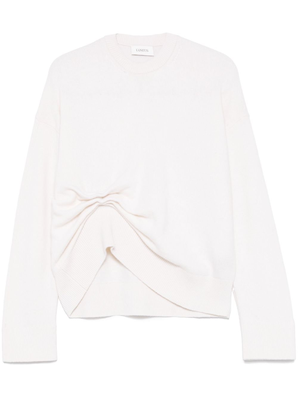 Maglione girocollo asimmetrico in bianco Laneus - donna 