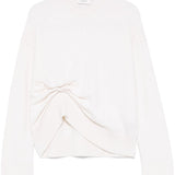 Maglione girocollo asimmetrico in bianco Laneus - donna 