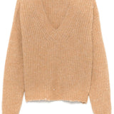Maglione con paillettes in marrone Laneus - donna 