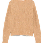 Maglione con paillettes in marrone Laneus - donna 