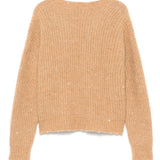 Maglione con paillettes in marrone Laneus - donna 