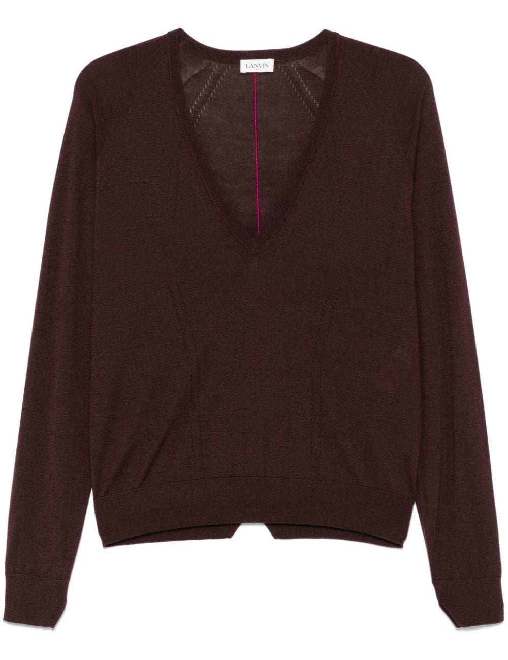 Maglione con scollo a v  in bordeaux Lanvin - donna 