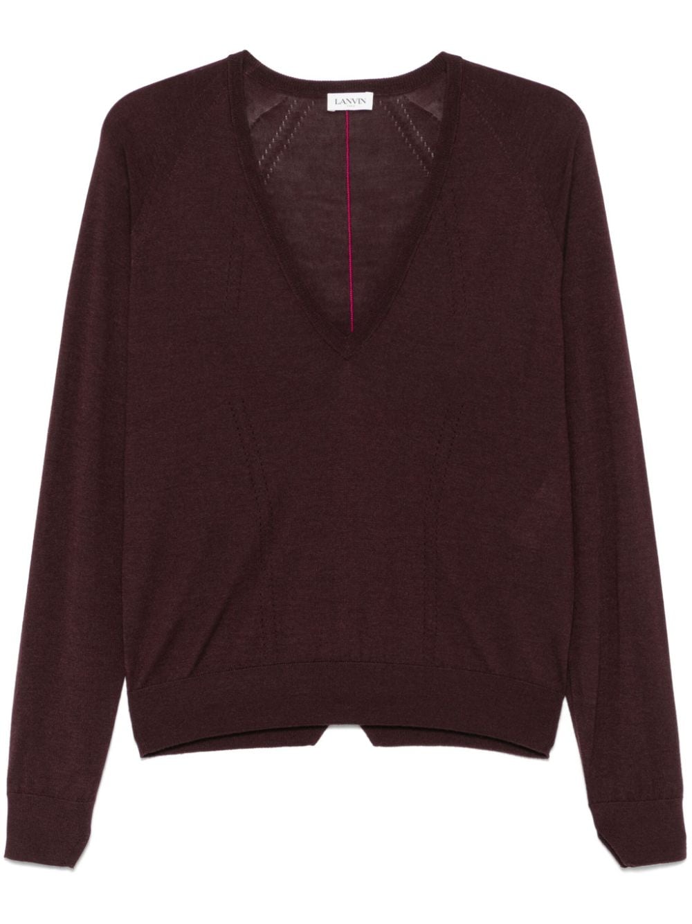 Maglione con scollo a v  in bordeaux Lanvin - donna 