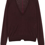 Maglione con scollo a v  in bordeaux Lanvin - donna 