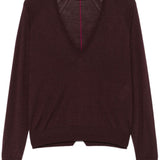 Maglione con scollo a v  in bordeaux Lanvin - donna 