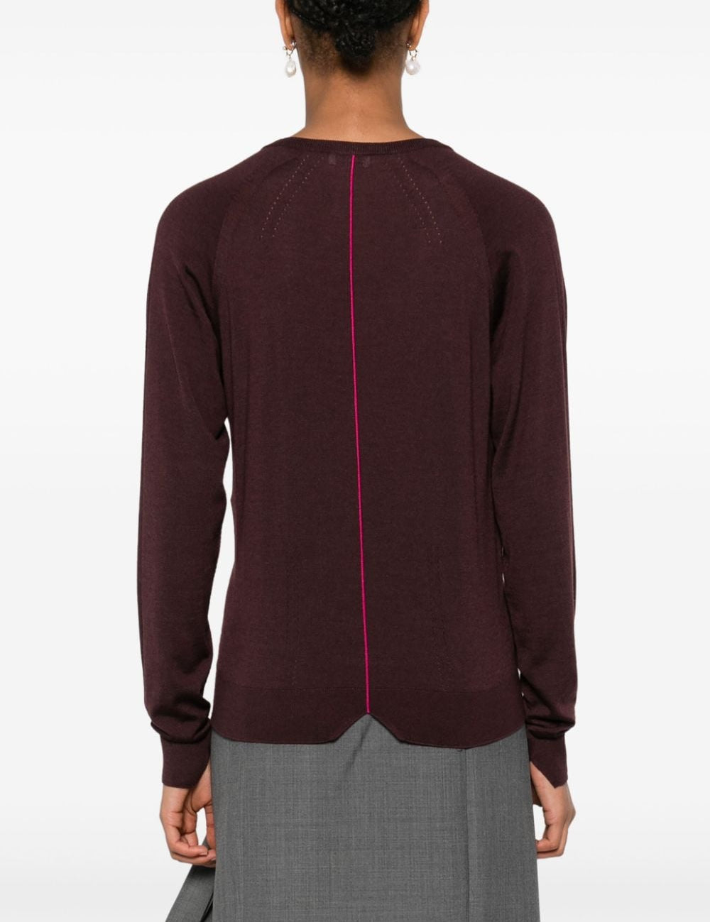 Maglione con scollo a v  in bordeaux Lanvin - donna 