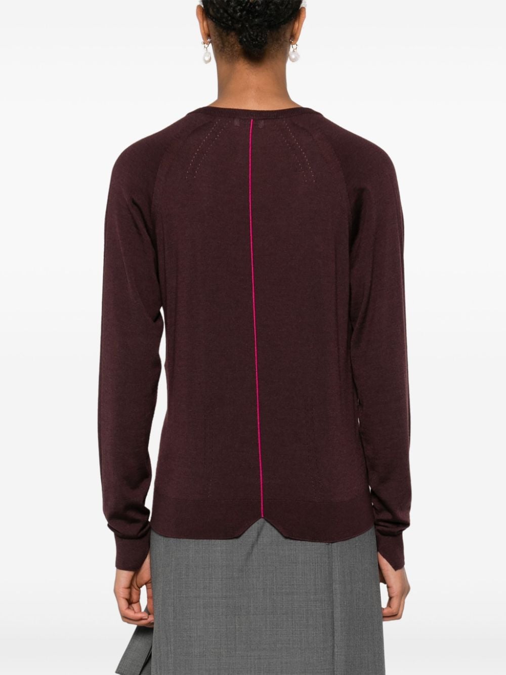 Maglione con scollo a v  in bordeaux Lanvin - donna 