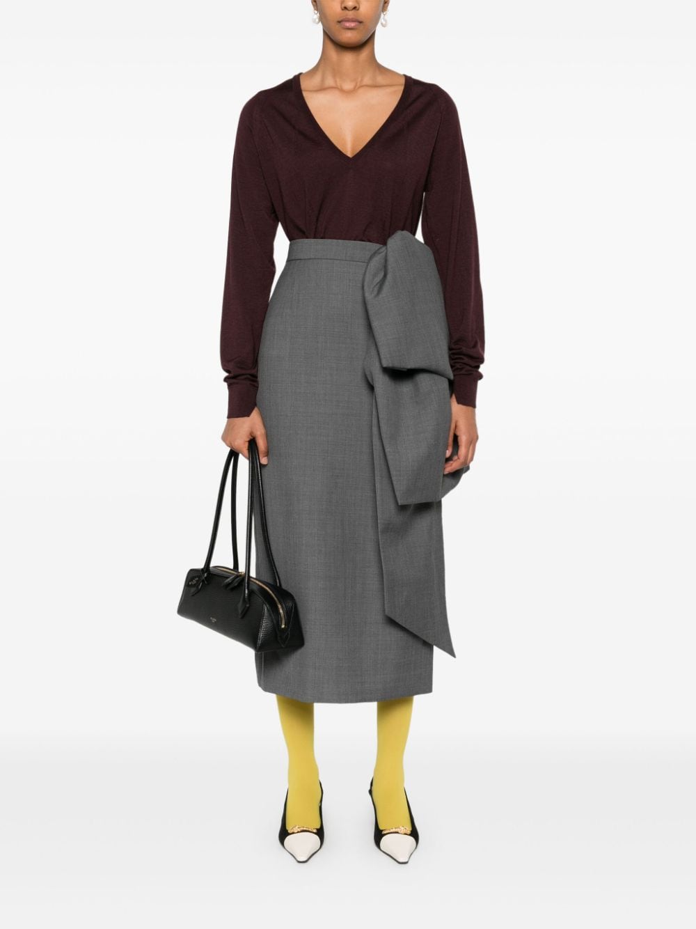 Maglione con scollo a v  in bordeaux Lanvin - donna 