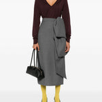 Maglione con scollo a v  in bordeaux Lanvin - donna 
