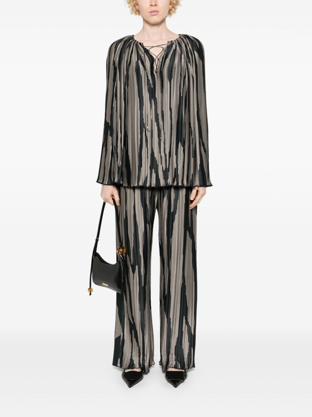 Blusa con stampa in grigio di Lanvin - donna 