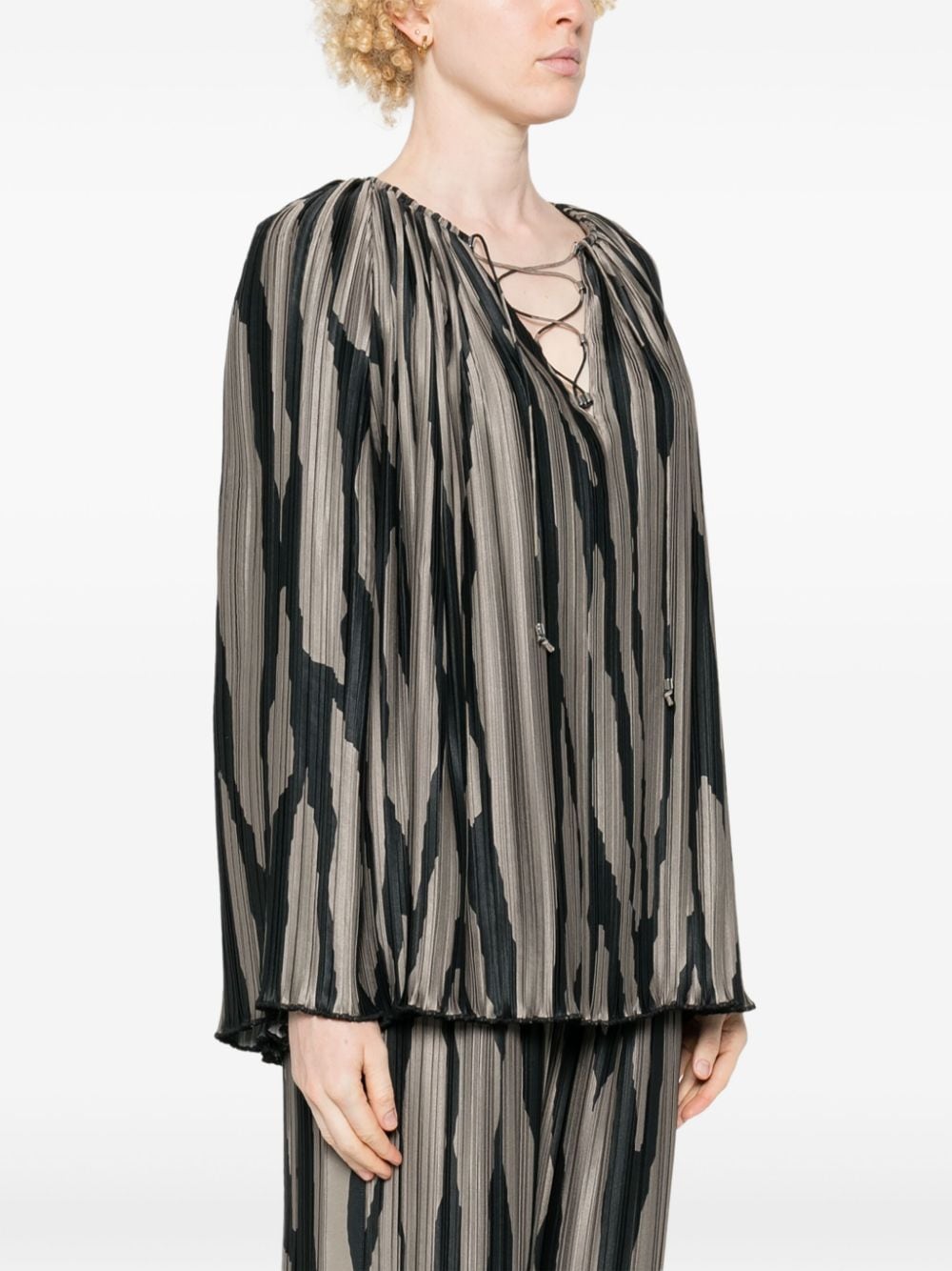 Blusa con stampa in grigio di Lanvin - donna 