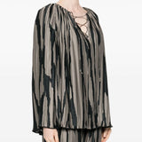Blusa con stampa in grigio di Lanvin - donna 