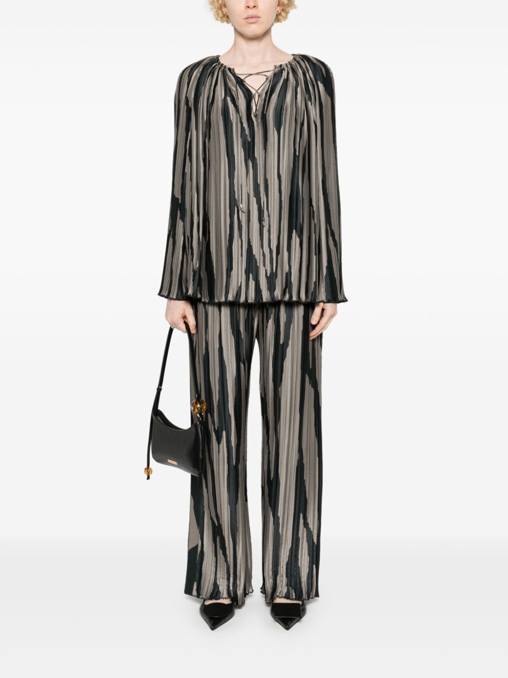 Pantaloni con stampa in grigio di Lanvin - donna 