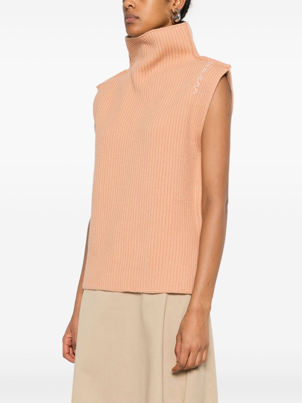 Gilet a coste con logo color pesca Marni - donna 