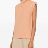 Gilet a coste con logo color pesca Marni - donna 