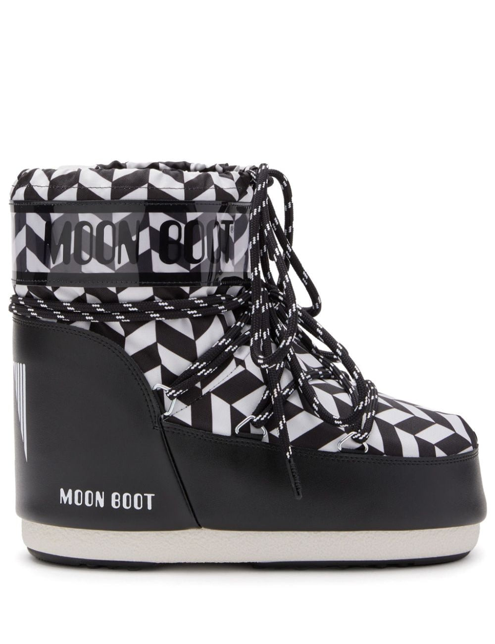 Stivaletti Icon Optical in bianco e nero Moon Boot - unisex 