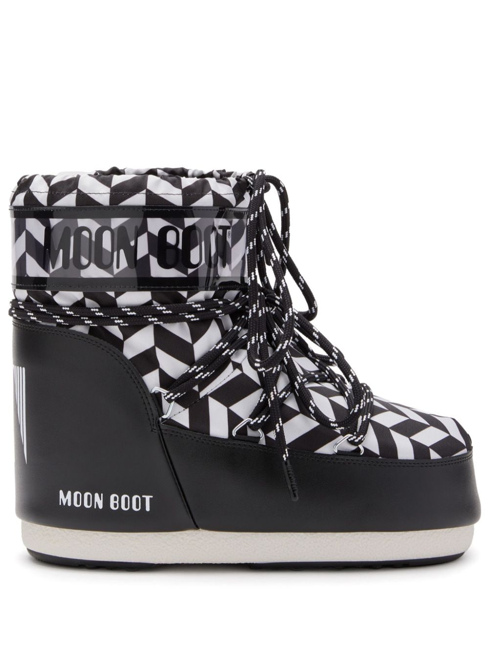 Stivaletti Icon Optical in bianco e nero Moon Boot - unisex 