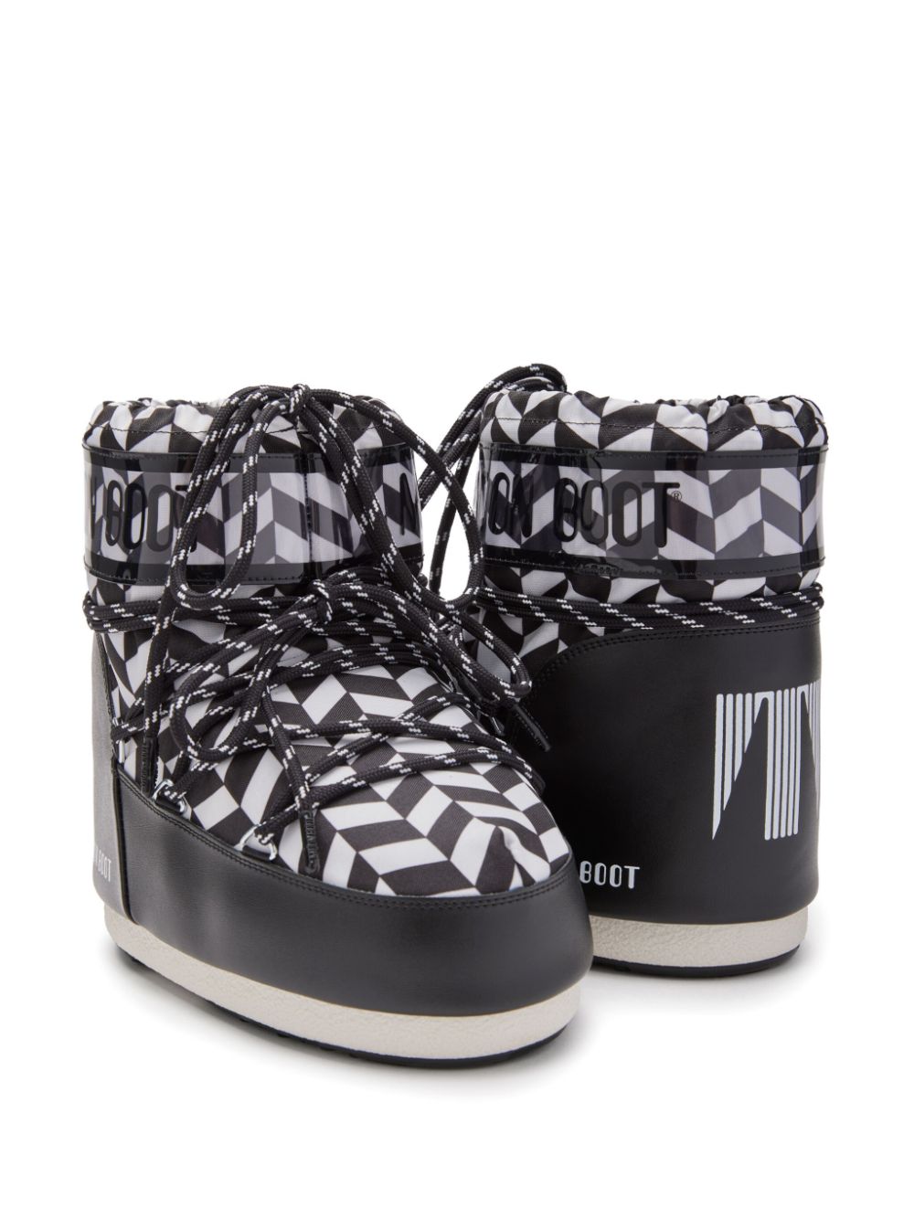 Stivaletti Icon Optical in bianco e nero Moon Boot - unisex 