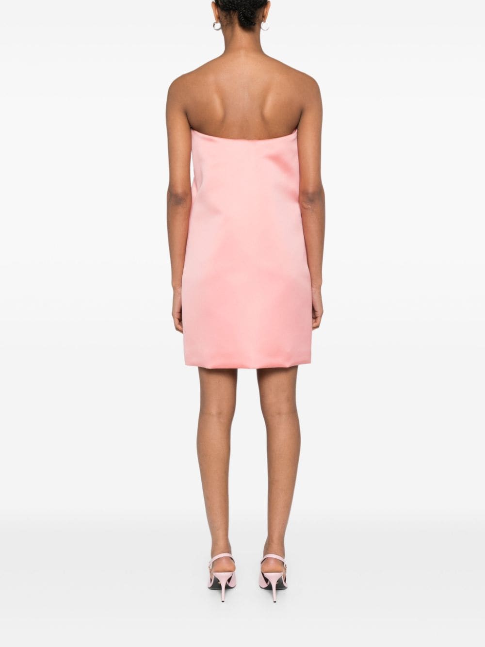 Abito corto satinato a portafoglio in rosa Philosophy di Lorenzo Serafini - donna 