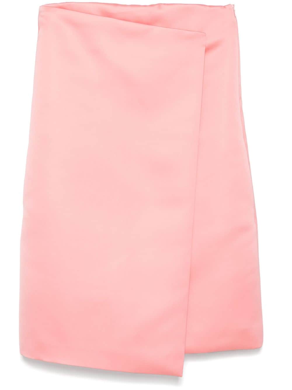 Abito corto satinato a portafoglio in rosa Philosophy di Lorenzo Serafini - donna 