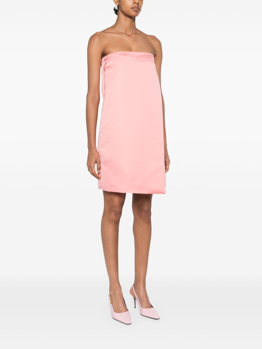 Abito corto satinato a portafoglio in rosa Philosophy di Lorenzo Serafini - donna 