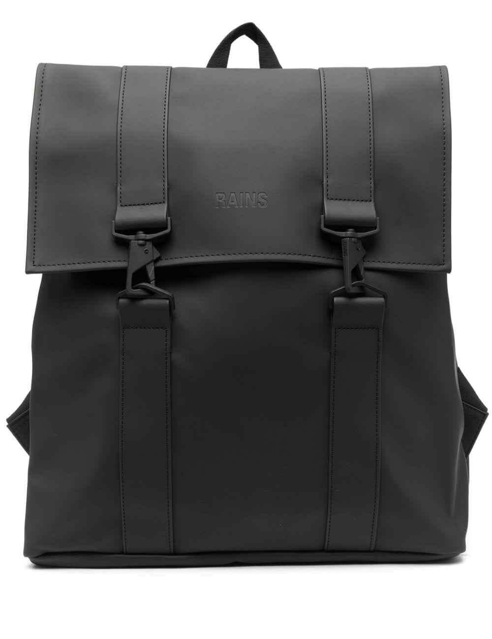 Zaino impermeabile con logo goffrato in nero Rains - unisex 