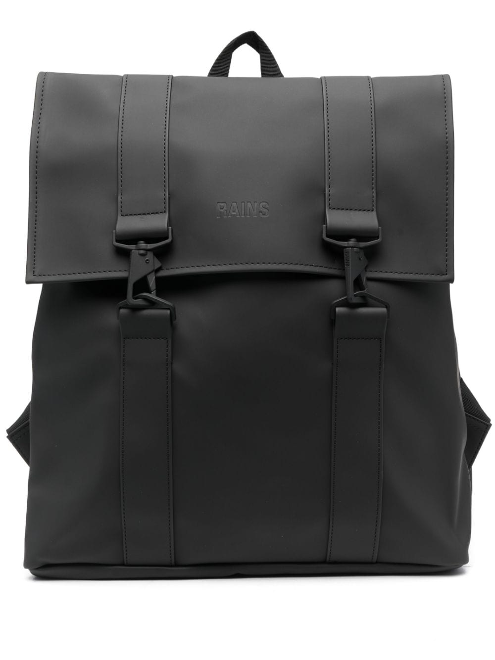 Zaino impermeabile con logo goffrato in nero Rains - unisex 