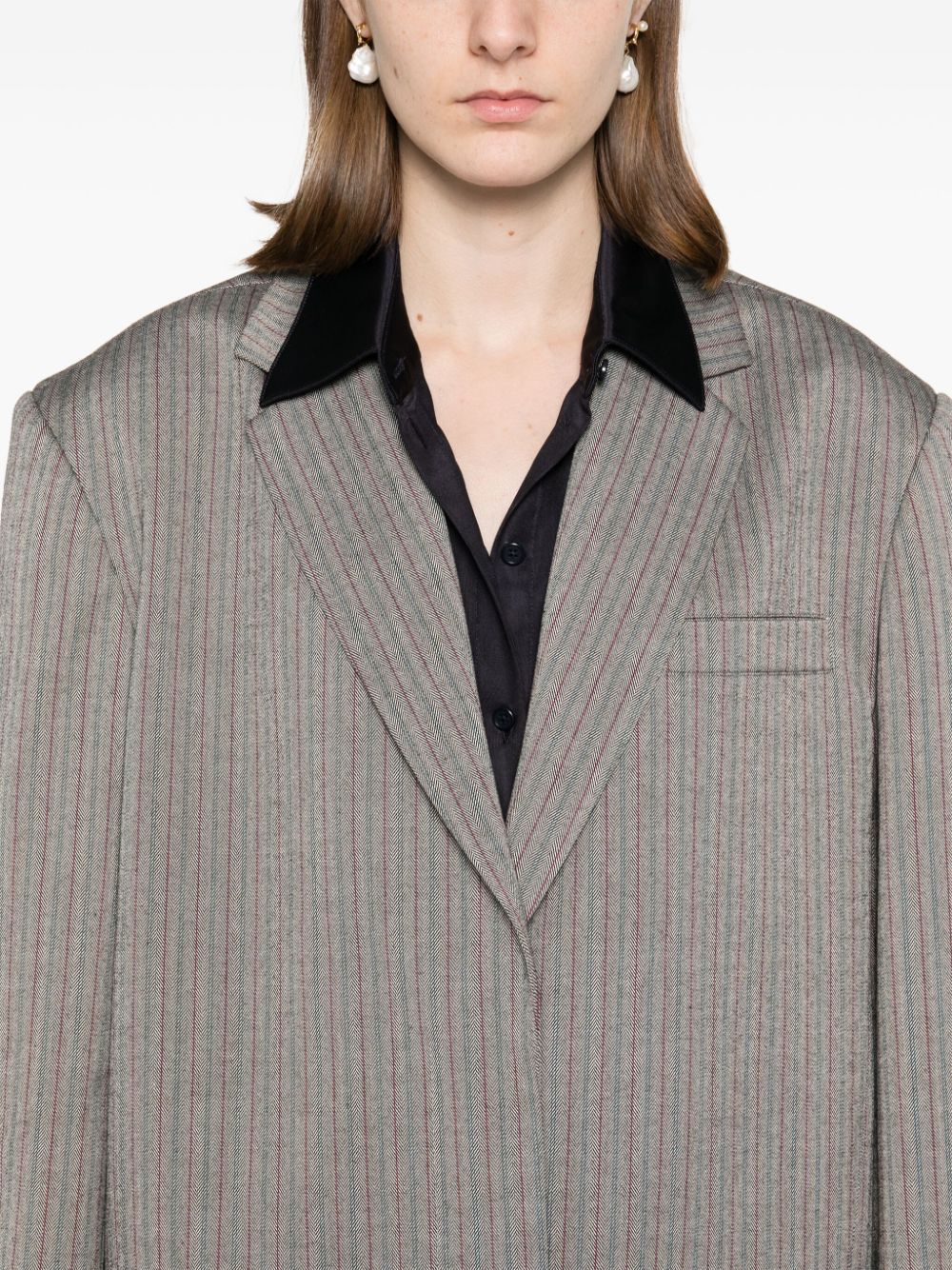 Blazer con motivo spigato in grigio Remain - donna 