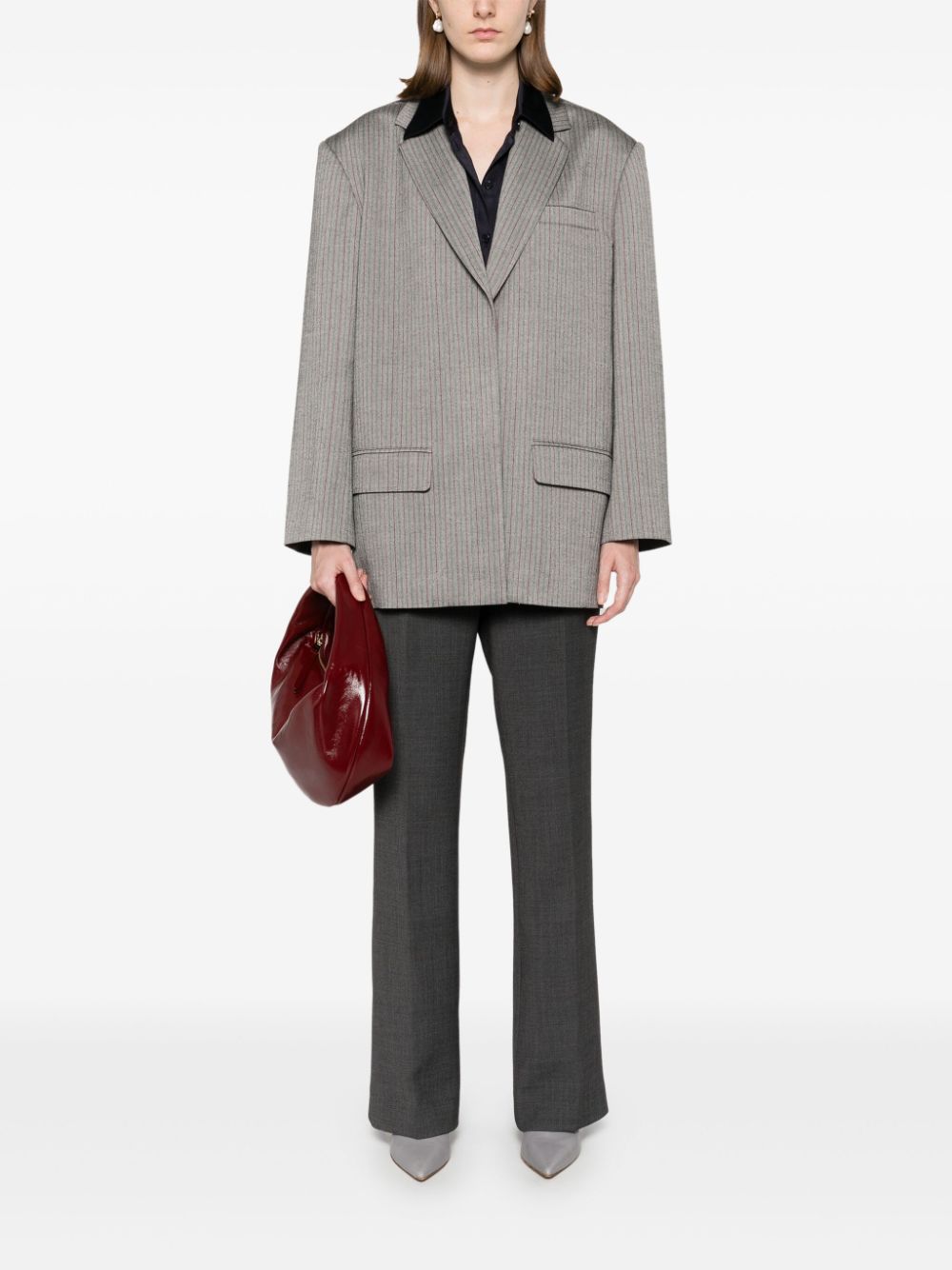 Blazer con motivo spigato in grigio Remain - donna 