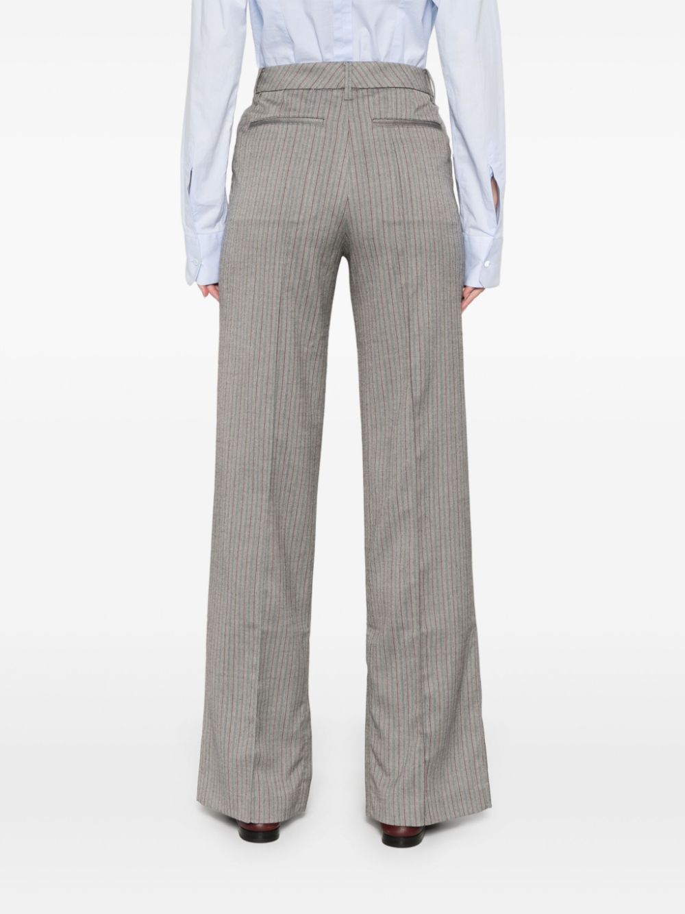 Pantaloni pied-de-poule con motivo a righe in grigio Remain - donna 
