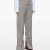 Pantaloni pied-de-poule con motivo a righe in grigio Remain - donna 