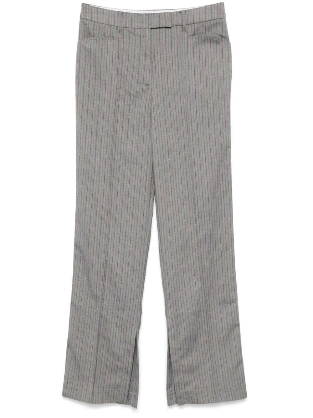 Pantaloni pied-de-poule con motivo a righe in grigio Remain - donna 