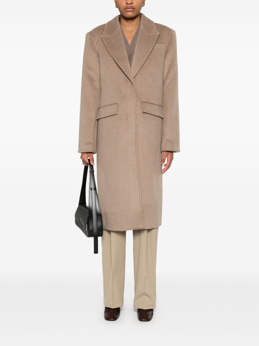 Cappotto monopetto in grigio talpa Remain - donna 