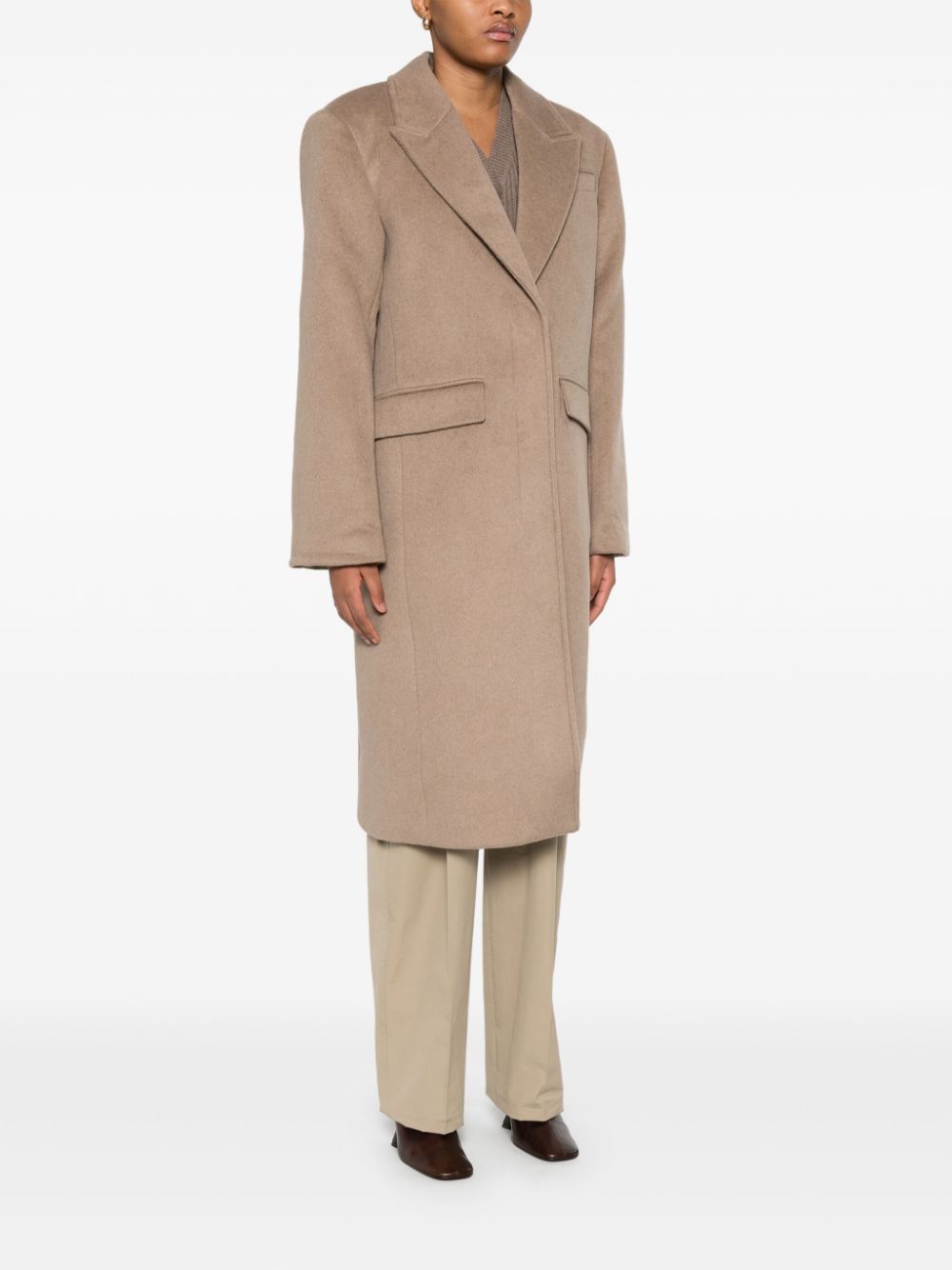 Cappotto monopetto in grigio talpa Remain - donna 