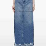 Gonna denim con vita media in blu Re/done - donna 