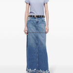 Gonna denim con vita media in blu Re/done - donna 