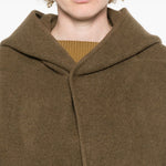 Cappotto con cappuccio in verde Rick owens - donna 