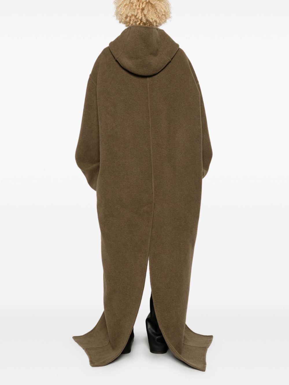 Cappotto con cappuccio in verde Rick owens - donna 