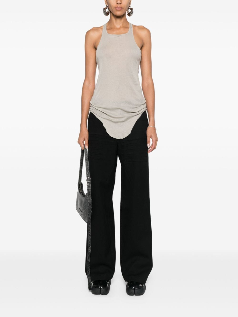 Canotta asimmetrica in grigio Rick Owens - donna 