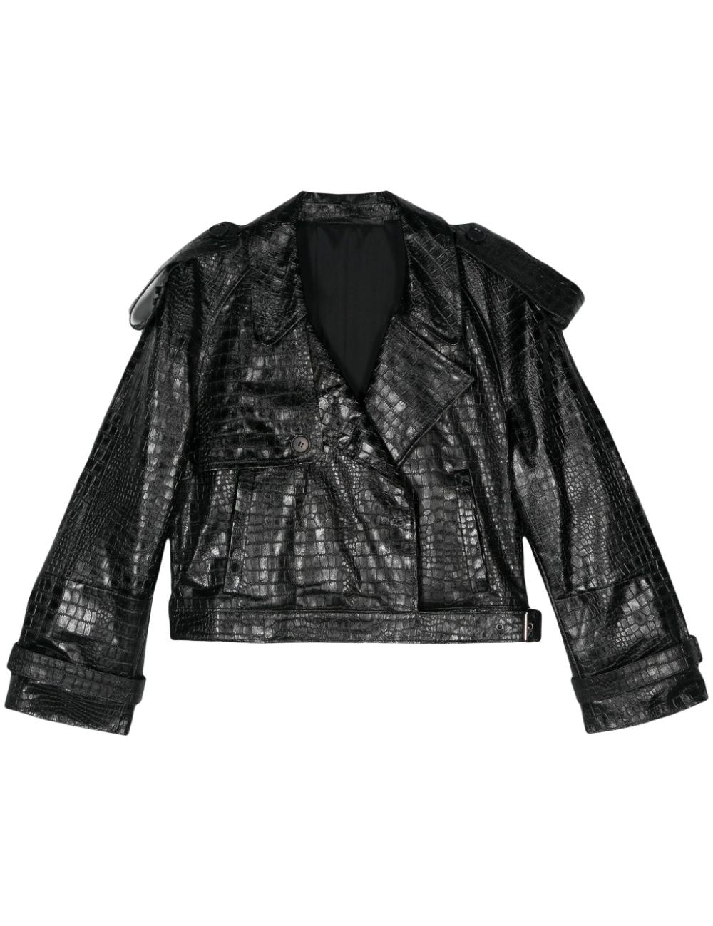 Giacca biker con effetto coccodrillo in nero Salvatore santoro - donna 
